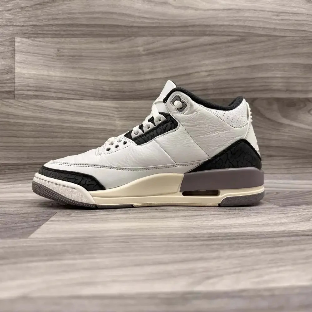 Air Jordan 3 Retro Cement Grey White Black Red Men's Shoes Size 8